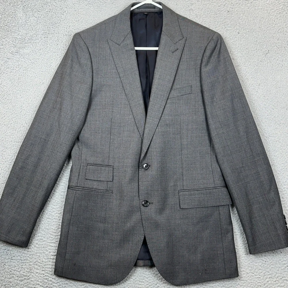 J Crew Wool Suit Pants Mens 40L 33X32 Ludlow Dark Grey Tollegno 1900 2 Piece Set